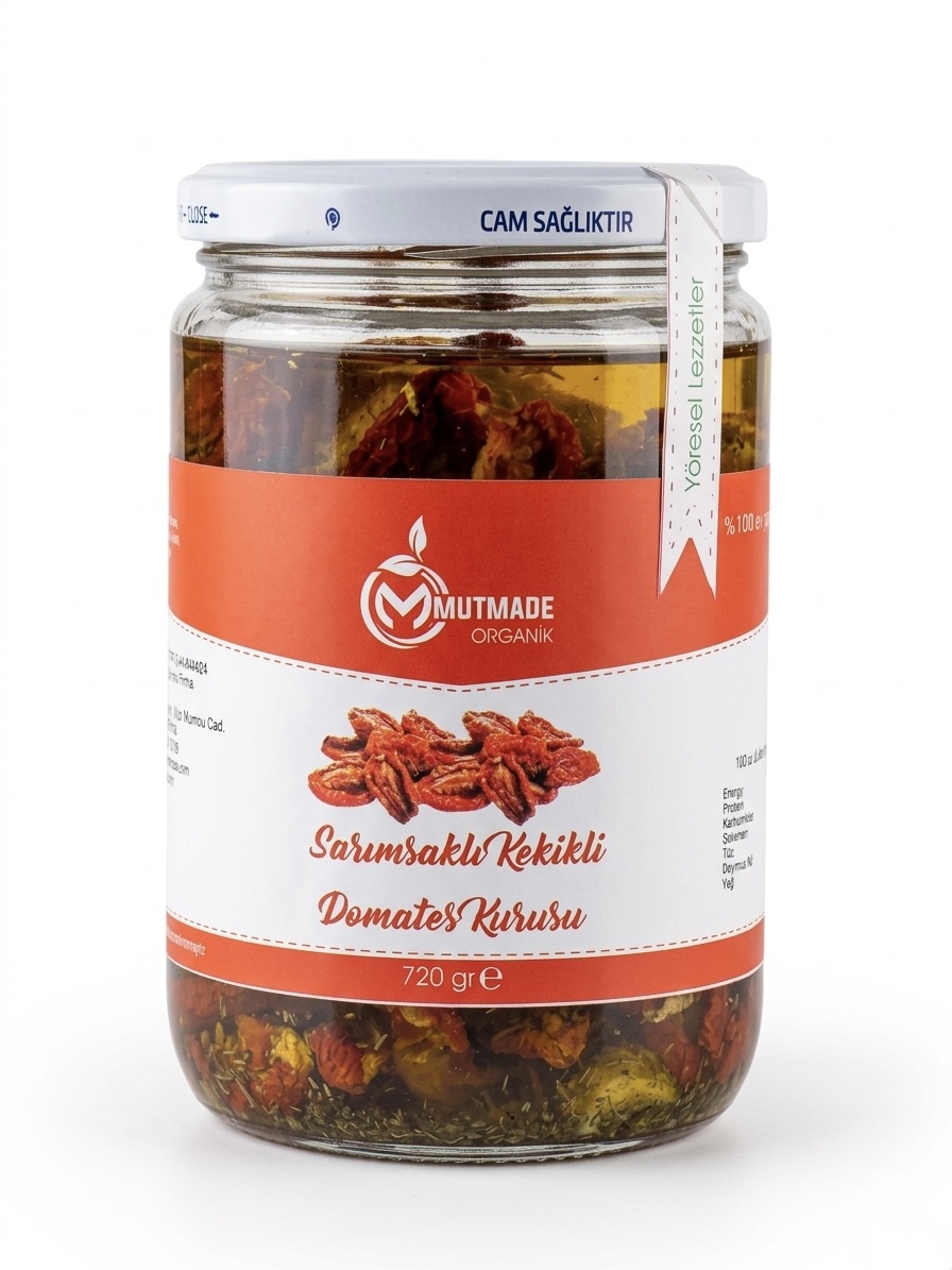 Mutmade Organik Sarımsaklı Kekikli Domates Kurusu 720 gr