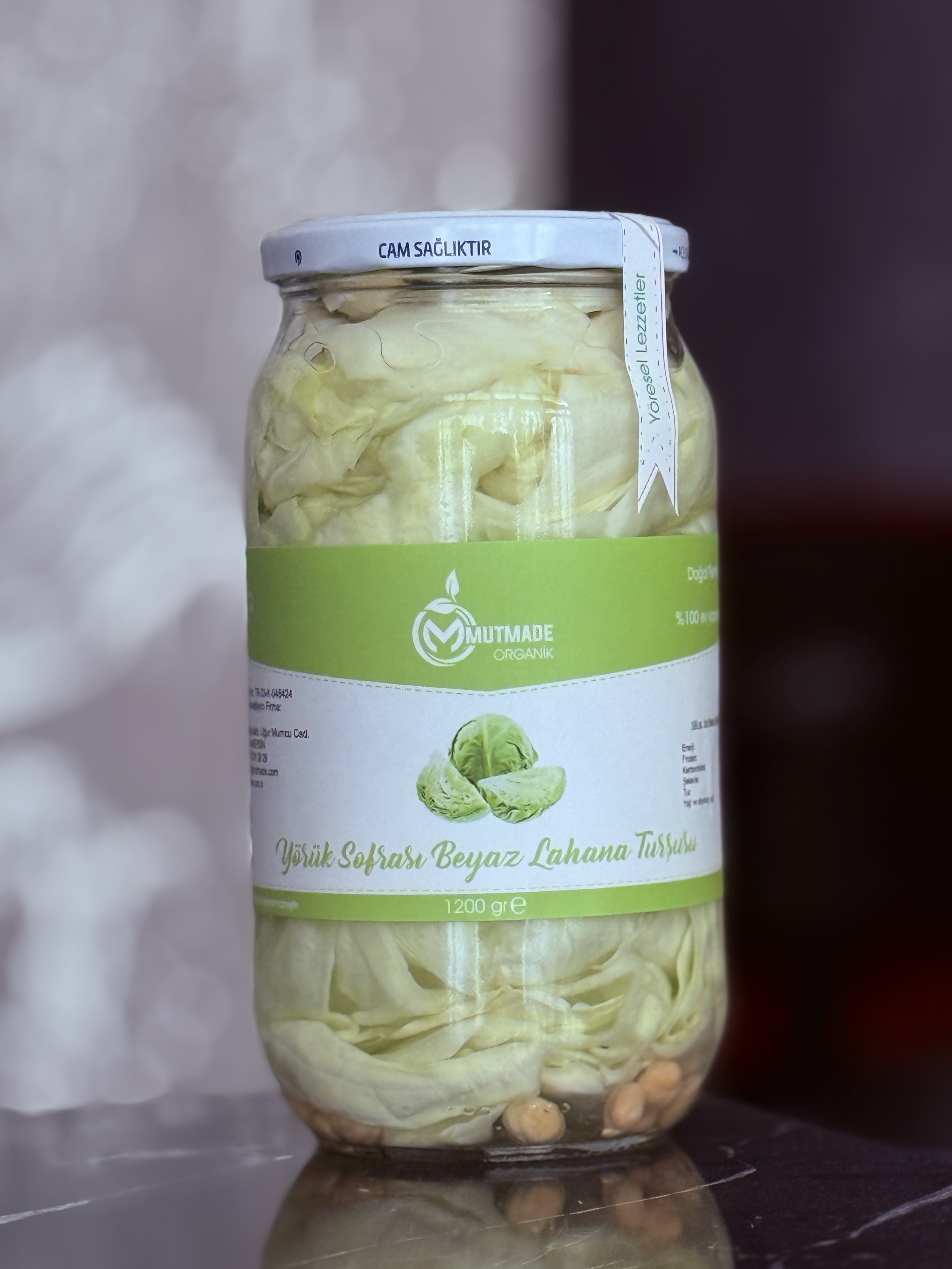 Mutmade Yörük Sofrası Ev Yapımı Lezzetinde Çıtır Beyaz Lahana Turşusu 1200 gr