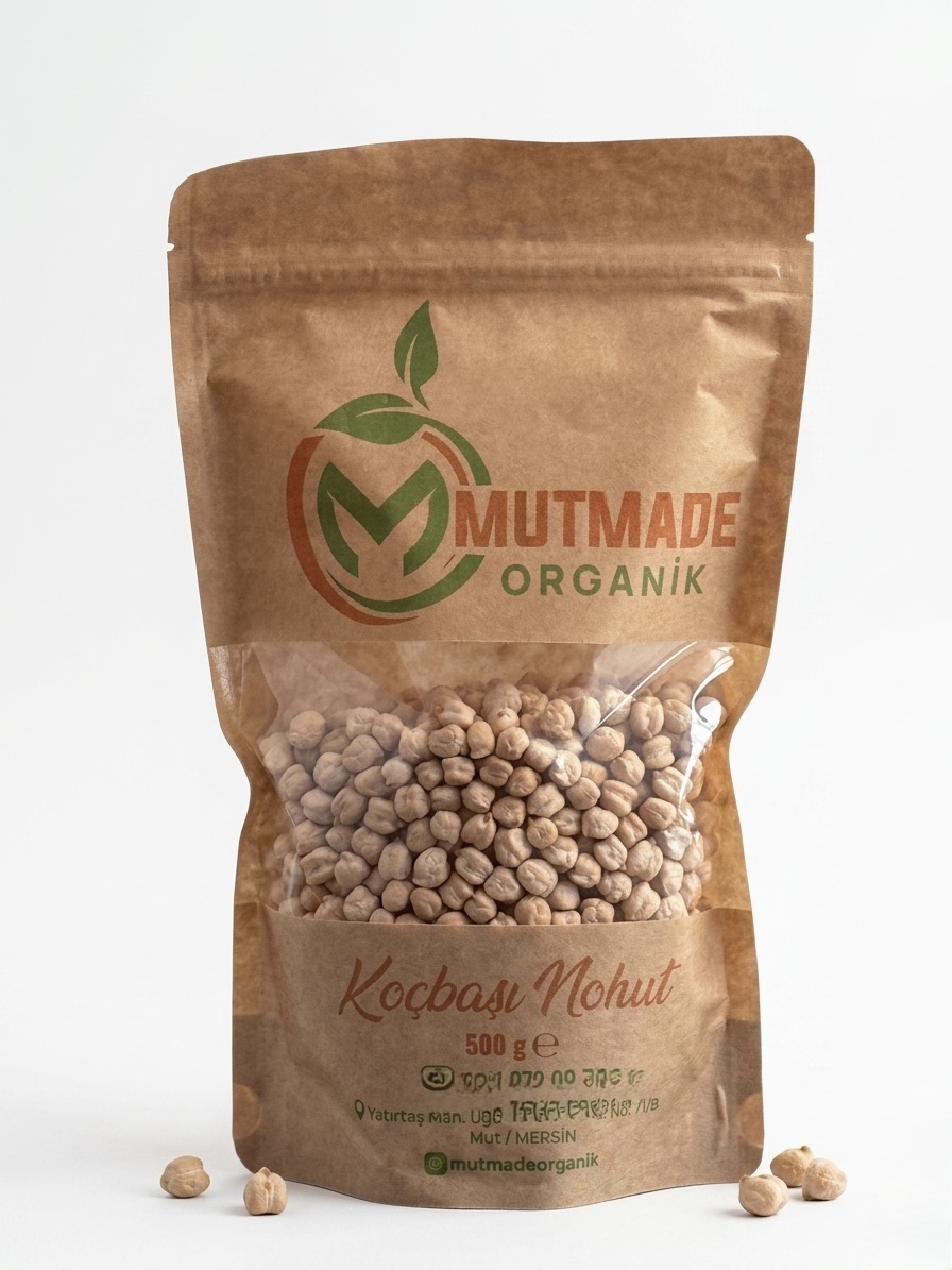 Mutmade Organik Koç Başı Nohut 500 gr (Iri Taneli ve Doğal)