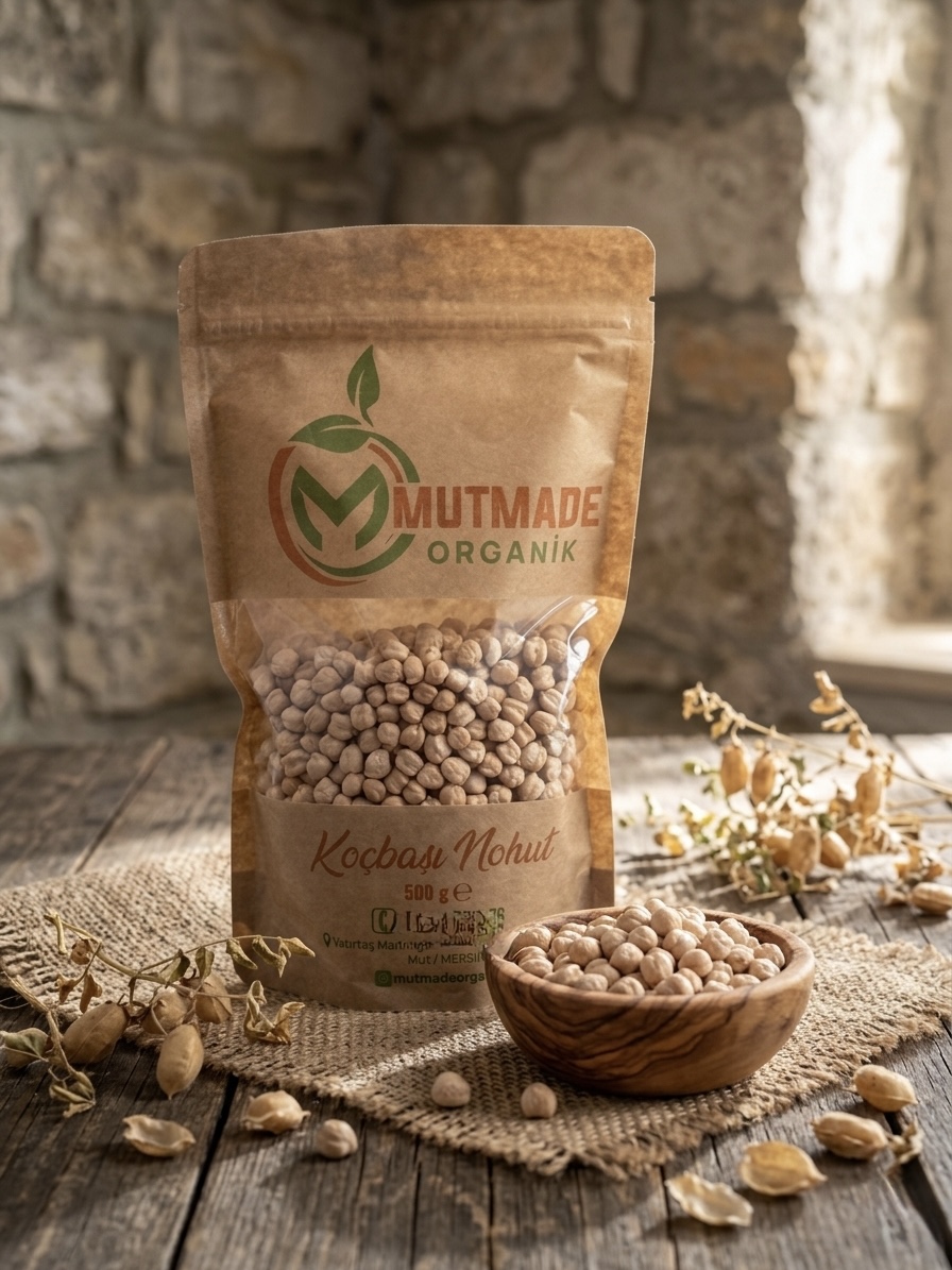 Mutmade Organik Koç Başı Nohut 500 gr (Iri Taneli ve Doğal)